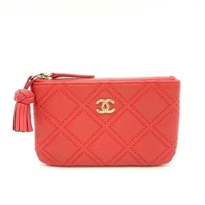 CHANEL Pink Matelasse Pouch / Wallet